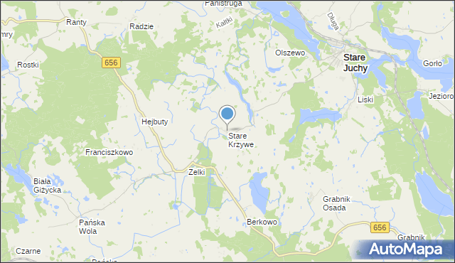 mapa Stare Krzywe, Stare Krzywe na mapie Targeo